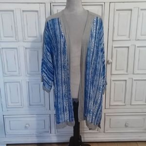Lane Bryant 18/20 kimono blue white gray